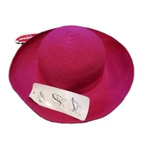 Hot Pink Wide Brim Hat Flip Hat Original Tag Summer Barbiecore Bright Vintage